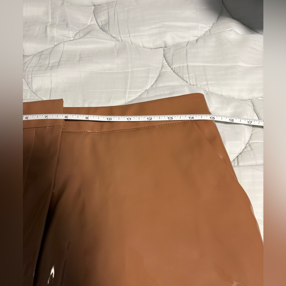 Anthropologie Sunday in Brooklyn Glossy Brown Pencil Skirt - Picture 8 of 13